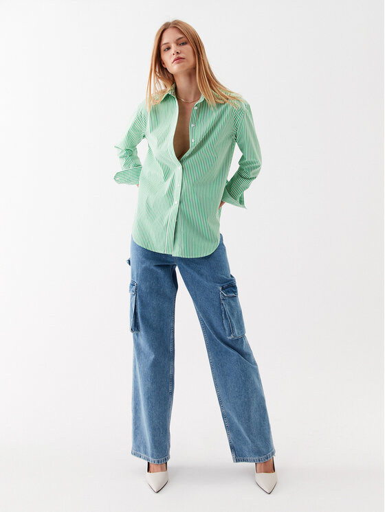 Simple Simple Camicia SI23-KOD004 Verde Regular Fit