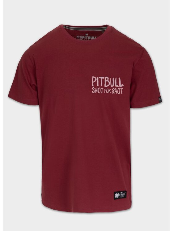 PITBULL PITBULL T-Shirt Koszulka męska SHOT FOR SHOT 3XL Bordowy Regular Fit
