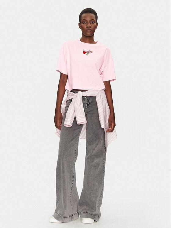 Converse Converse Тишърт Thorned 10028306-A03 Розов Oversize