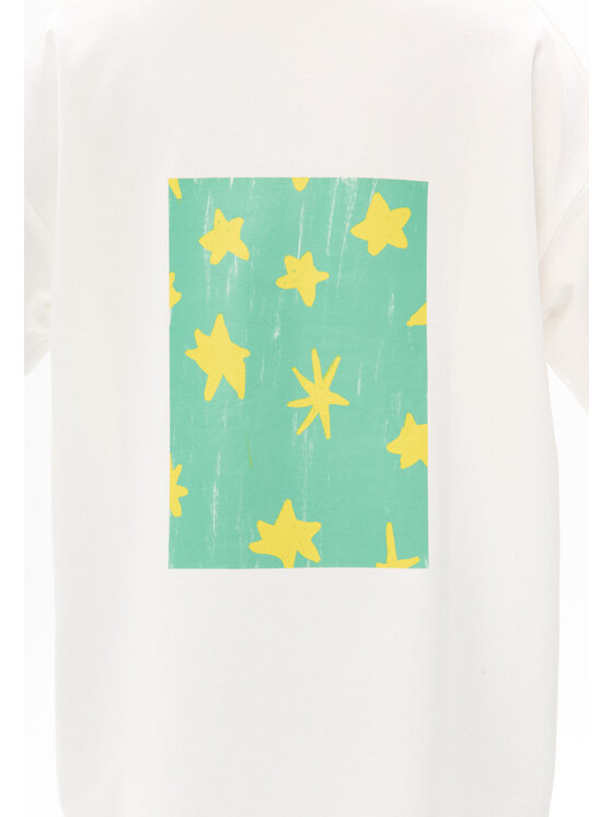 Mirons Mirons Longsleeve Print Biały Oversize