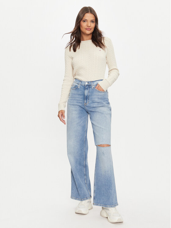 Tommy Jeans Tommy Jeans Kampsun Essential DW0DW18683 Beež Regular Fit
