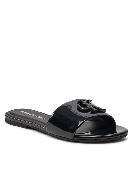 Calvin Klein Jeans Calvin Klein Jeans Natikači Flat Sandal Slide Mg Met YW0YW01348 Črna