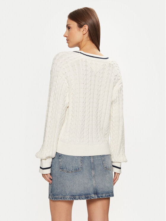 Tommy Jeans Tommy Jeans Sweter DW0DW19885 Écru Regular Fit