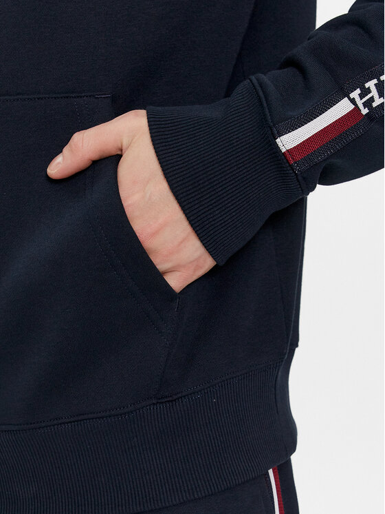 Tommy Hilfiger Tommy Hilfiger Bluza Global Stripe MW0MW33659 Granatowy Regular Fit