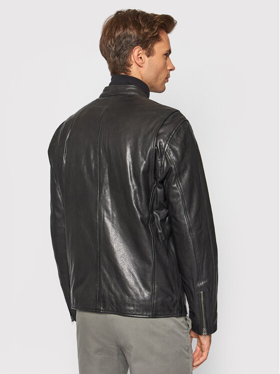 Pepe Jeans Pepe Jeans Geacă de piele Peter PM402442 Negru Regular Fit