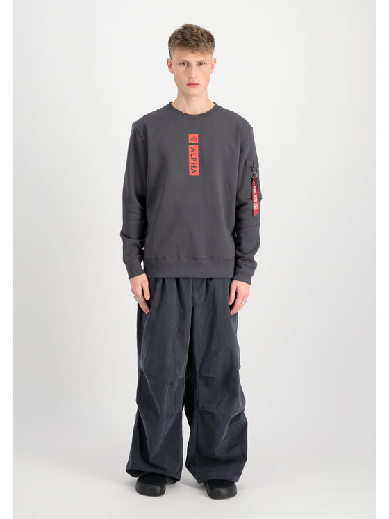 Alpha Industries Alpha Industries Bluza Alpha Reflective Print Sweatshirt Szary Regular Fit