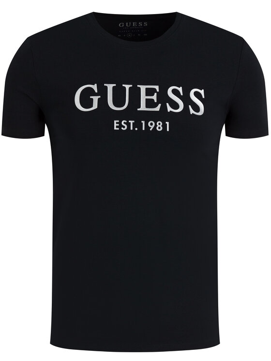Guess Guess T-Shirt Argenté M0GI93 J1300 Czarny Super Slim Fit
