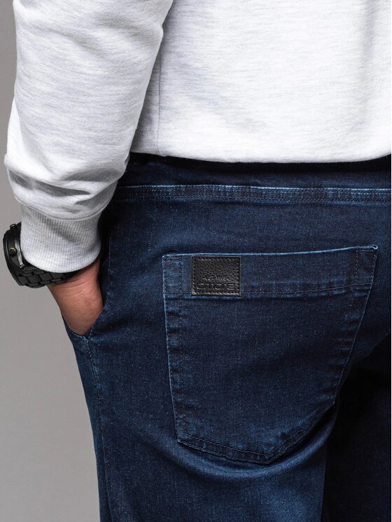 Ombre Ombre Joggers kalhoty OM-PADJ-0156 Modrá Regular Fit