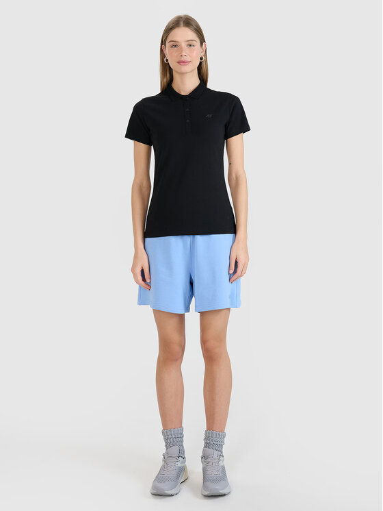 4F 4F Polokošeľa 4FWMM00TPTSF514-20S Čierna Slim Fit