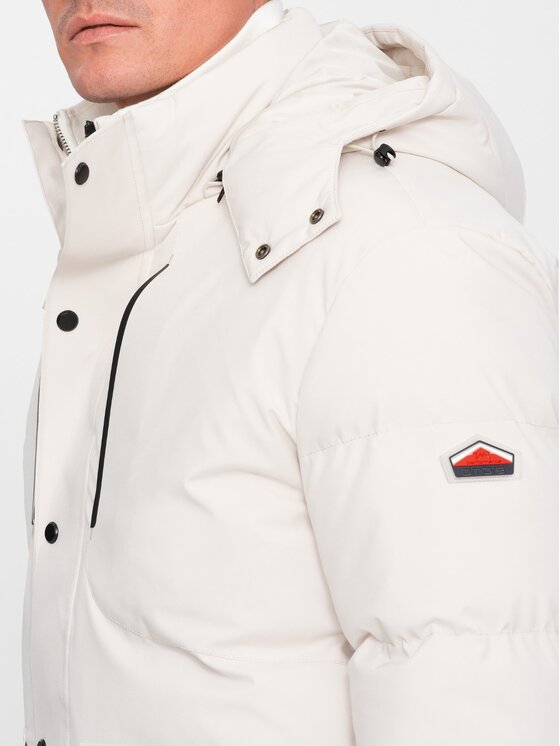 Ombre Ombre Zimní bunda OM-JAHP-0152 Écru Regular Fit