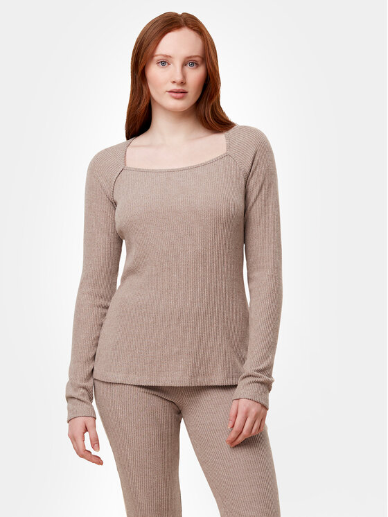 Triumph Pidžamas krekls Thermal MyWear Top LSL 10216551 Bēšs Regular Fit