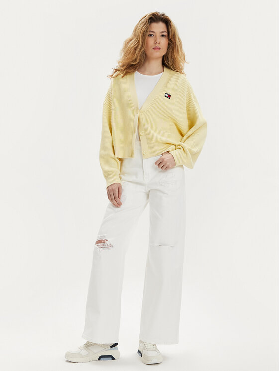 Tommy Jeans Tommy Jeans Traperice Claire DW0DW18322 Bijela Wide Leg