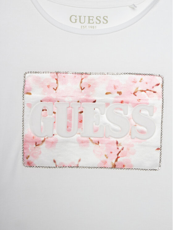 Guess Guess T-Shirt J4RI32 KAPO0 Biały Regular Fit
