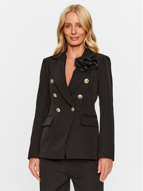 Giacca nera da donna, blazer da ufficio, giacca nera classica