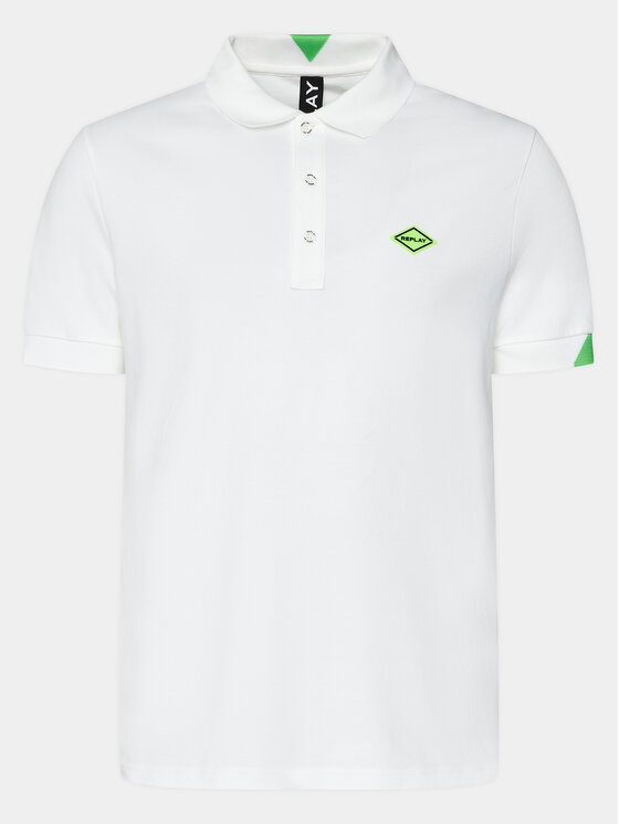 REPLAY Replay Тениска с яка и копчета M3540A.000.20623 Екрю Regular Fit