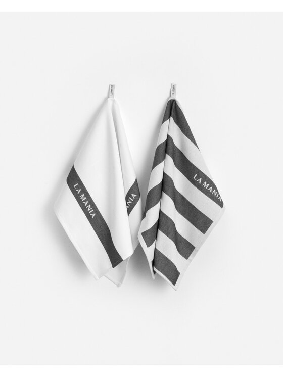 La Mania La Mania Komplet ścierek Stripes Biały