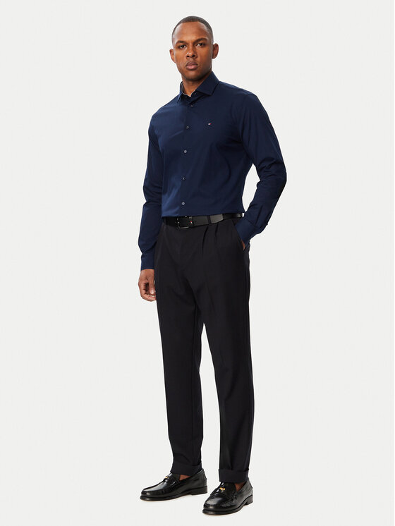 Tommy Hilfiger Tommy Hilfiger Риза MW0MW44710 Тъмносин Slim Fit