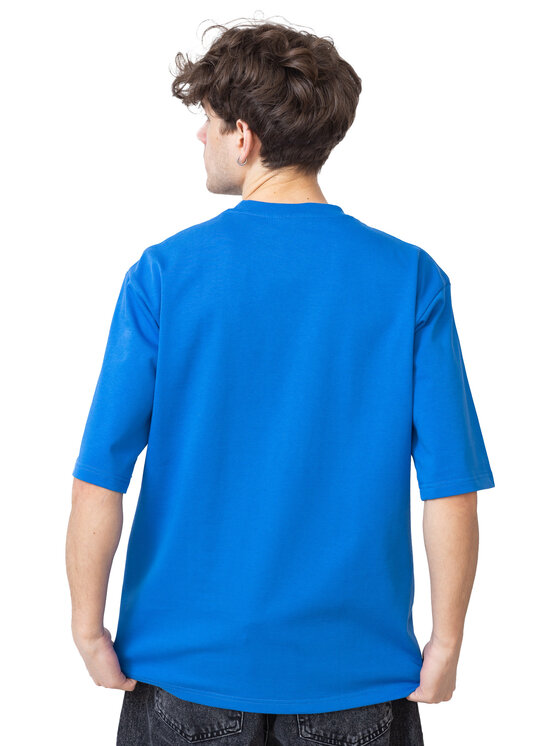 Mercur Mercur T-Shirt Monument Minilogo Niebieski Comfortable Fit