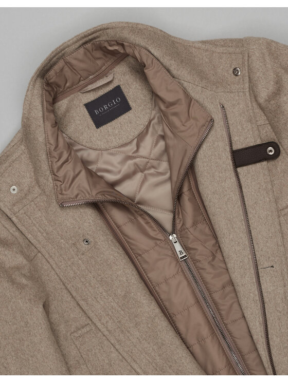 Borgio Borgio Płaszcz zimowy pontelongo Beżowy Slim Fit