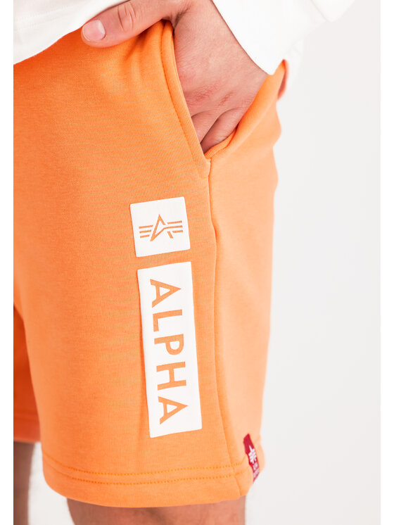 Alpha Industries Alpha Industries Szorty Alpha Puff Print Short Pomarańczowy Regular Fit