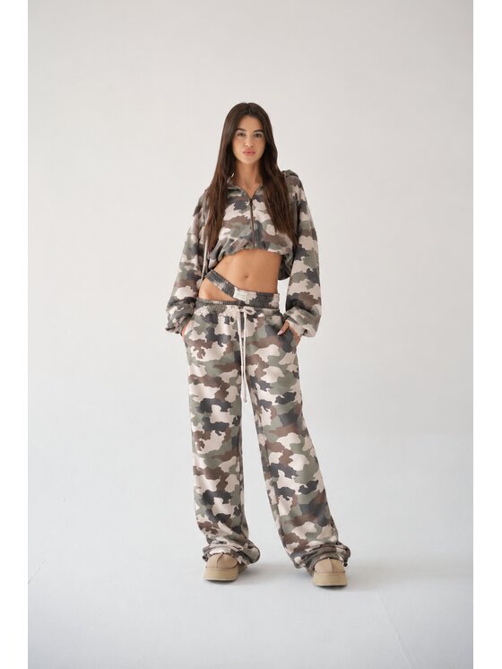 MissDenim MissDenim Spodnie dresowe Double Belt Sweatpants Khaki Oversize