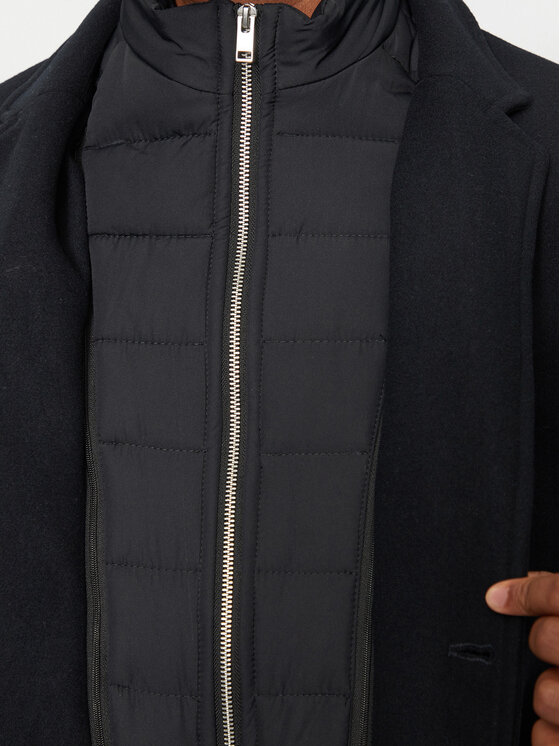 Lindbergh Lindbergh Palton de lână 30-303046 Negru Regular Fit