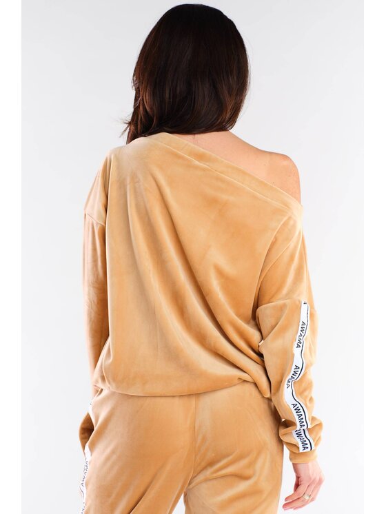 Awama Awama Bluza A408 Beżowy Basic Fit
