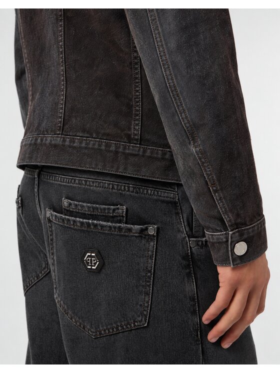 PHILIPP PLEIN PHILIPP PLEIN Giacca di jeans 31239 Nero Regular Fit