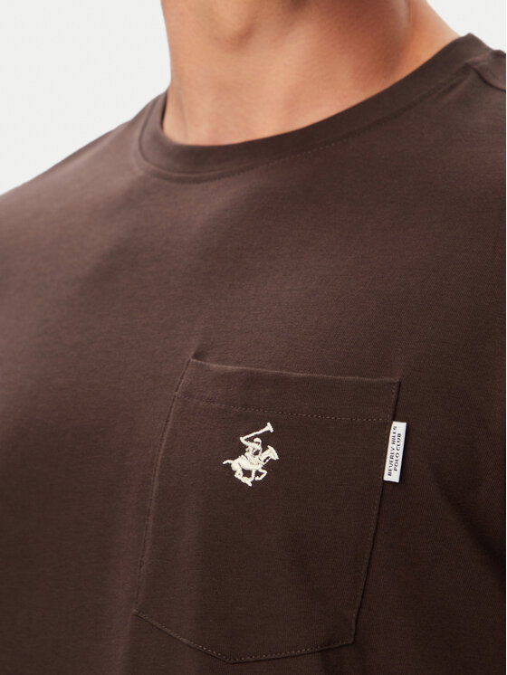 Beverly Hills Polo Club Beverly Hills Polo Club T-Shirt P-SS26M-TS414000 Καφέ Regular Fit