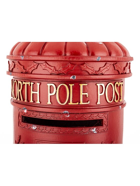 MIAhome MIAhome Figurka duża skrzynka na listy okrągła NORTH POLE POST Czerwony