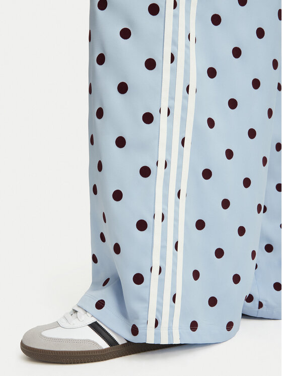 adidas adidas Spodnie dresowe Satin Polka Dots Wide Leg Pant KV1170 Niebieski jasny Relaxed Fit