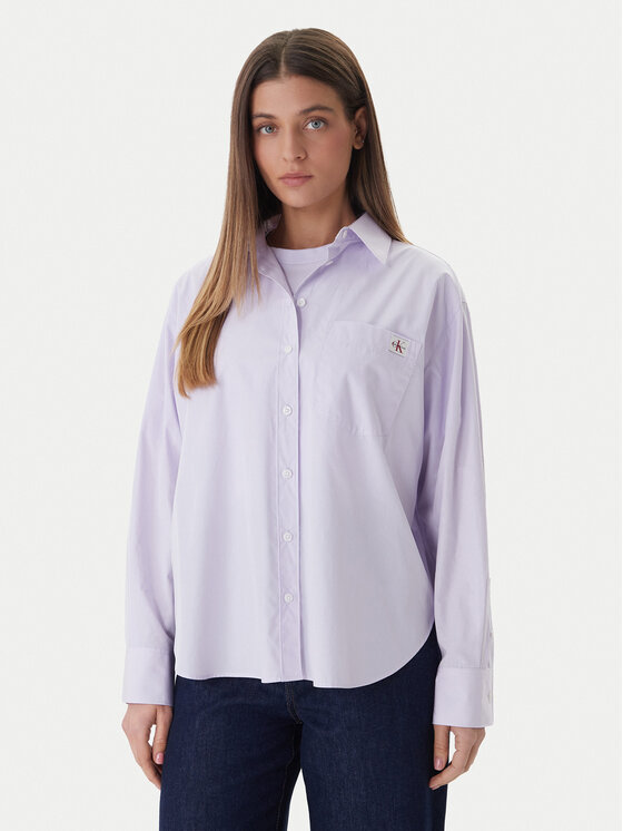 Calvin Klein Jeans Cămașă LV047F147G Roz Relaxed Fit