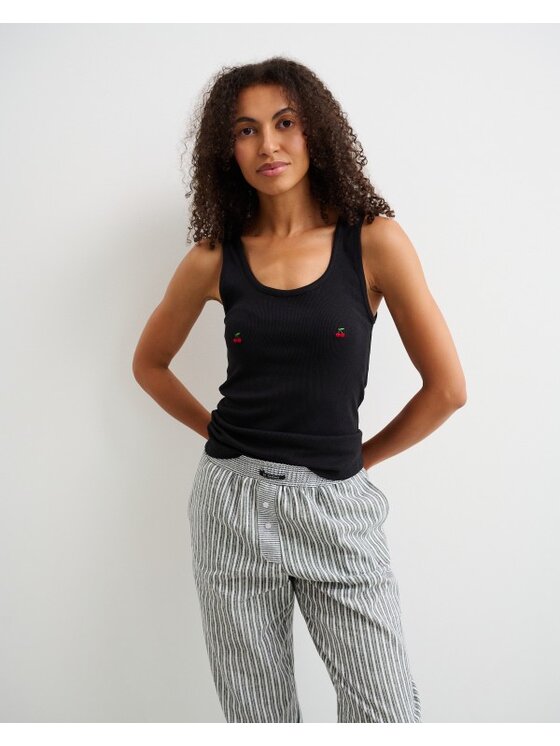 Le Songe Le Songe Top CHERRY Czarny Basic Fit