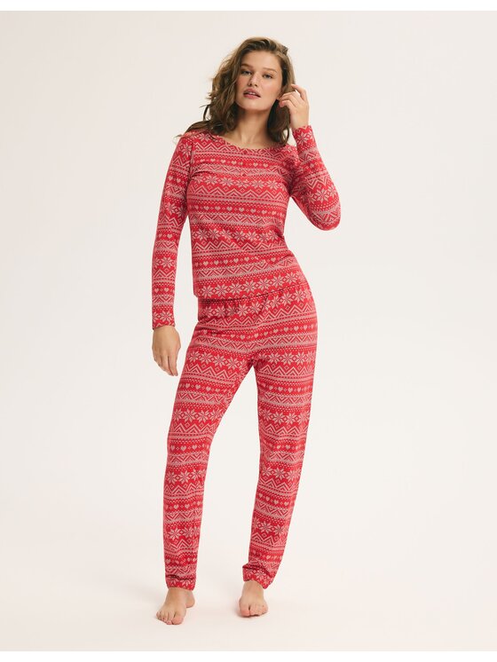 Esotiq Esotiq Pyžamo 46160 Červená Regular Fit