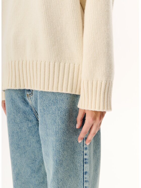 LEBRAND LEBRAND Sweter Farren Beżowy jasny Regular Fit