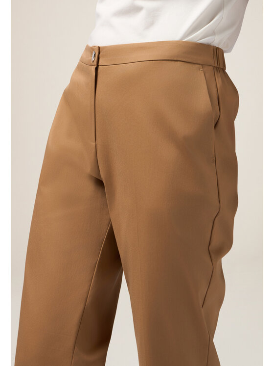 Oltre Oltre Spodnie materiałowe P066R008590N012 Brązowy Regular Fit