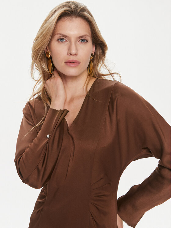 BOSS Boss Sukienka koktajlowa Daniki 50505634 Brązowy Regular Fit