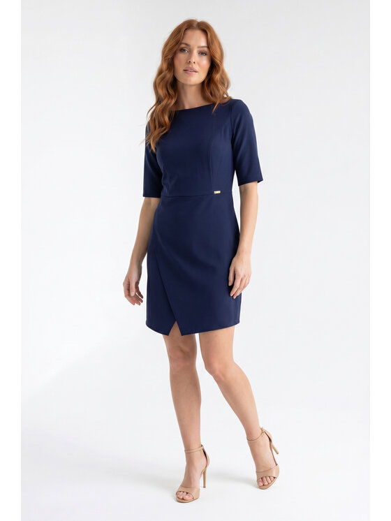 FIGL FIGL Φόρεμα κοκτέιλ M1372 Σκούρο μπλε Fitted Fit