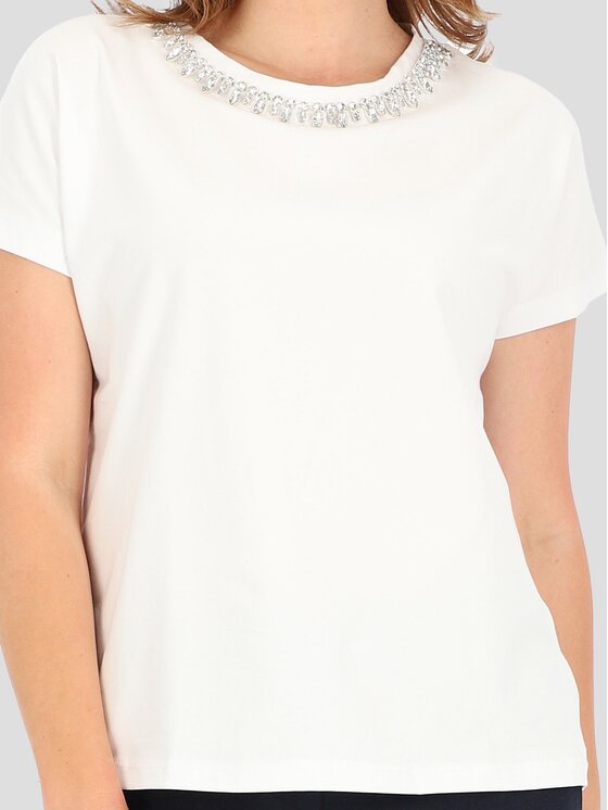 Perso Perso T-Shirt TCE243000F Bílá Regular Fit