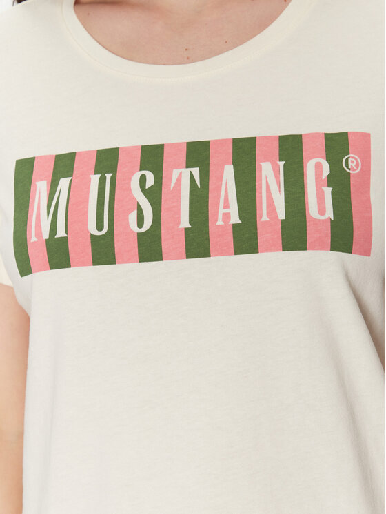 Mustang Mustang Tričko Alma 1016138 Écru Regular Fit