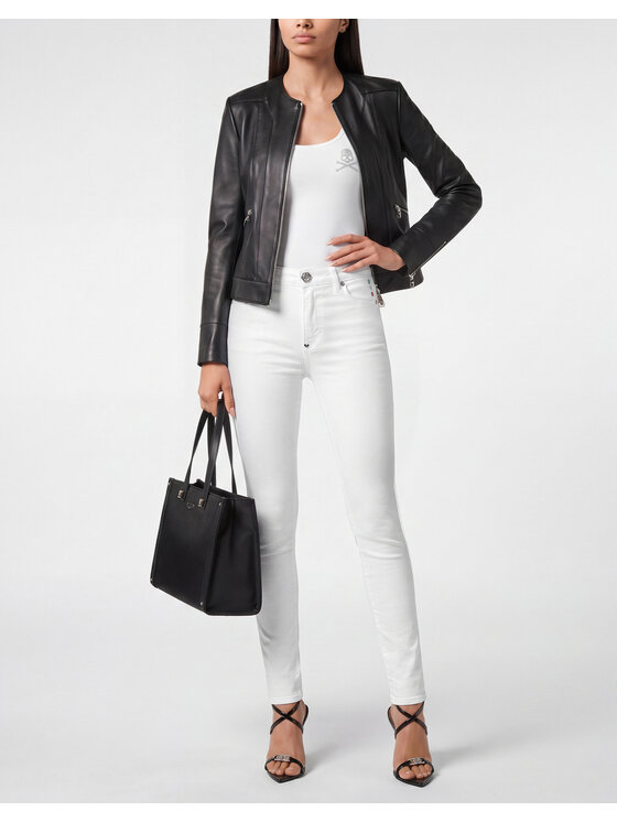 PHILIPP PLEIN PHILIPP PLEIN Jegginsy 31776 Biały Jegging Fit