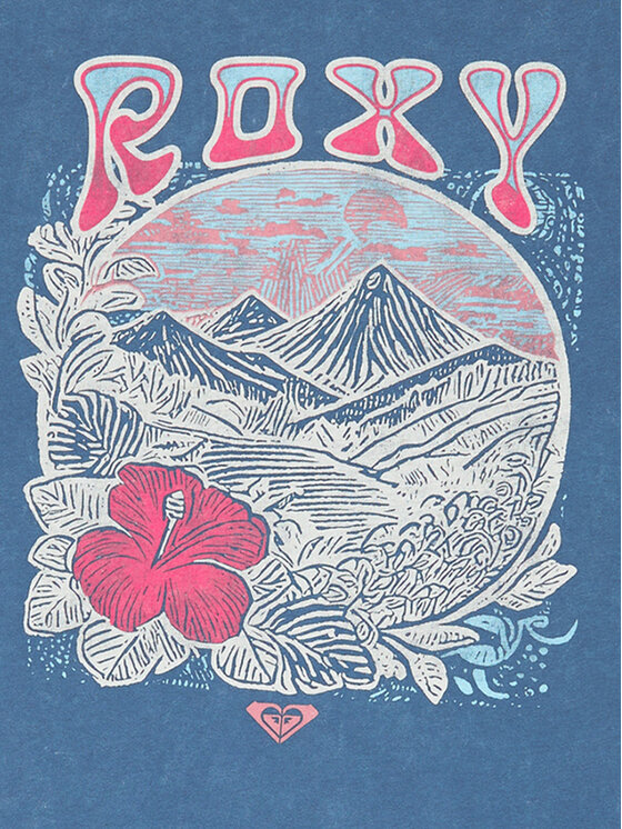 Roxy Roxy T-Shirt Eve Washed ERGZT04137 Modrá Oversize