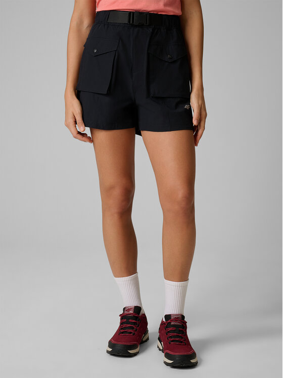 4F 4F Szorty sportowe TREKKING Czarny Regular Fit