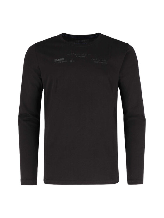 Volcano Volcano Longsleeve M17202-W24 Czarny Regular Fit