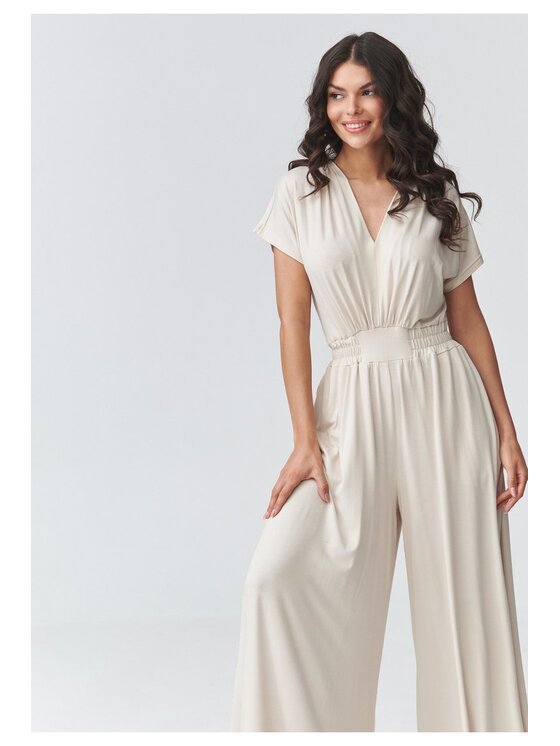 Makadamia Makadamia Kombinezon M924 Beżowy Loose Fit