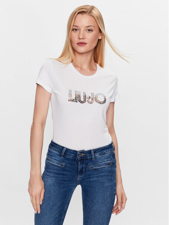 Liu Jo Tričko WF3085 J6308 Biela Regular Fit