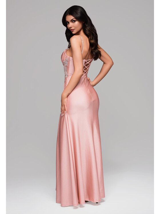 Ombre Ombre Sukienka wieczorowa LA-OM-DLR137 Różowy Regular Fit