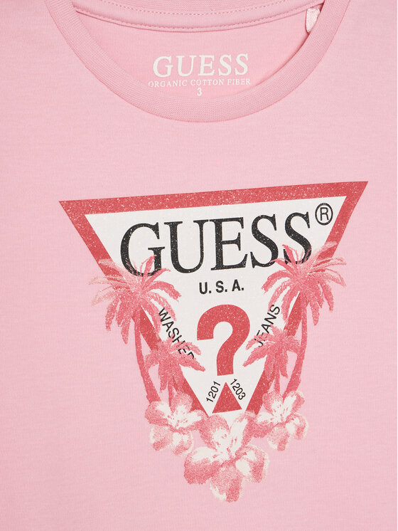 Guess Guess Sukienka codzienna K4RK23 KA6W4 Różowy Regular Fit