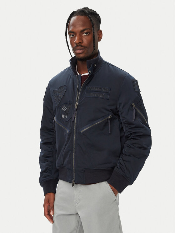 Aeronautica Militare Aeronautica Militare Kurtka bomber 262AB3077UCT04361 Granatowy Regular Fit