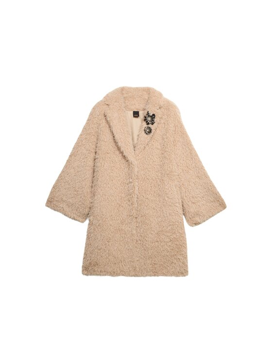 Oltre Oltre Płaszcz zimowy 8091E000174N006 Kremowy Regular Fit